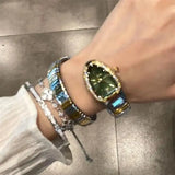 Europe and the United States wind creative shaped lady's watch diamond-encrusted waterproof retro spring watch niche temperament - Lootquake