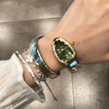 Europe and the United States wind creative shaped lady's watch diamond-encrusted waterproof retro spring watch niche temperament - Lootquake