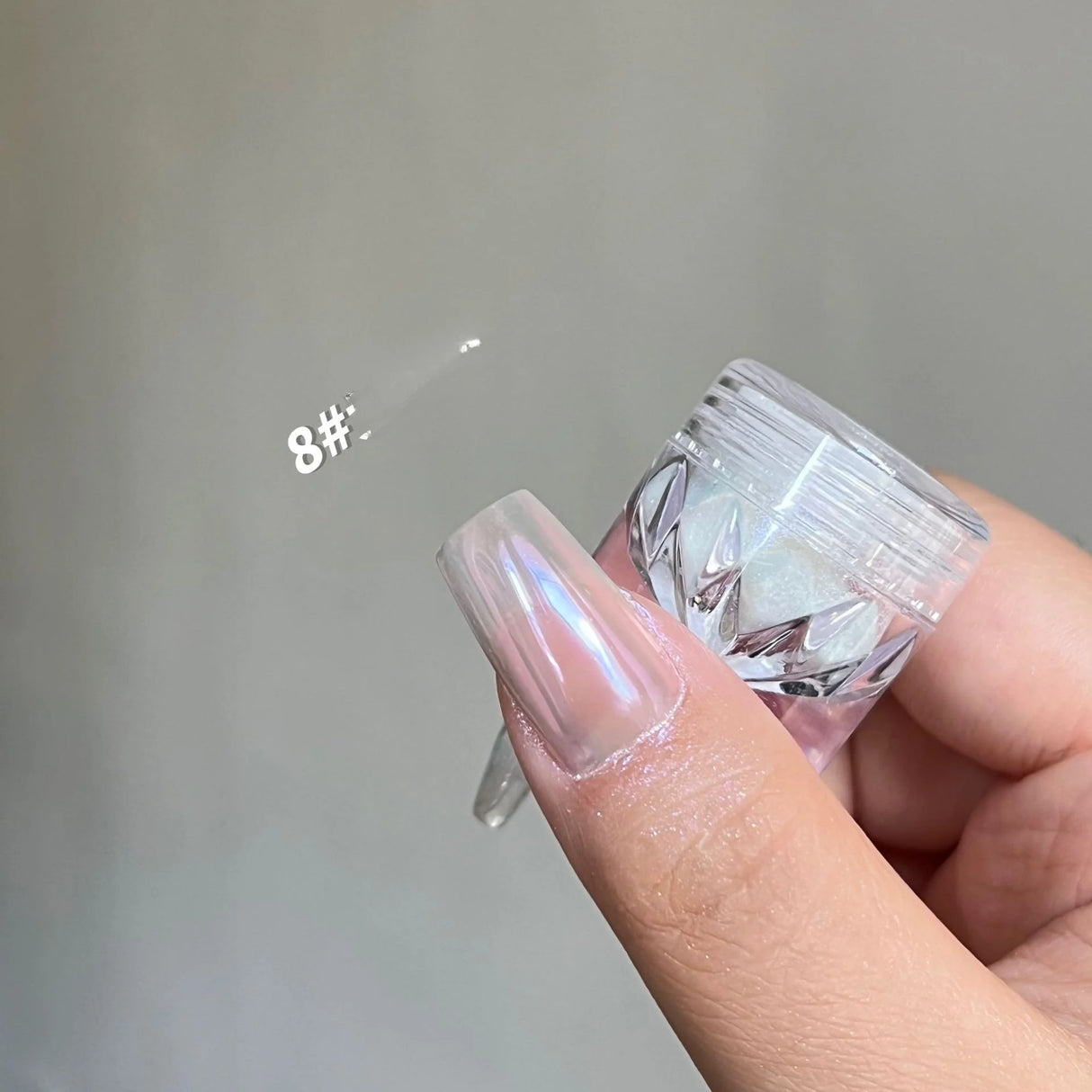 Moonlight Mirror Nails Powder Pearl White Nails Glitter Aurora Shining Pigment Chrome Dust Nail Art Supplies Decoration