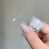 Moonlight Mirror Nails Powder Pearl White Nails Glitter Aurora Shining Pigment Chrome Dust Nail Art Supplies Decoration