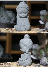 Buddha Stone Statue Little Buddhist Monks Tibetan Buddhism Figurines Zen Garden Ornament Meditation Home Aquarium Decoration
