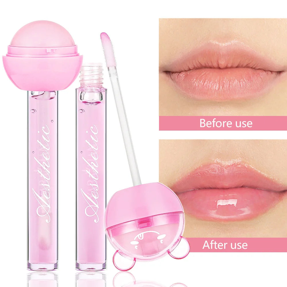 Gloss à lèvres 2 en 1 en forme de sucette, hydratant, repulpant, baume à lèvres, rouge à lèvres, huile minérale, nourrissant, soin des lèvres, maquillage, cosmétiques