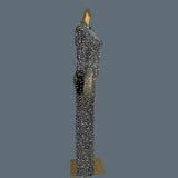 Stunning Evening Gown Long Dress Birthday Celebrate Luxurious Costume Sparkly Big Rhinestone Dancer Flashing Party Dress Gesebei - Lootquake