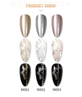 BORN PRETTY Metallic Painting Gel Gold Silver Mirror Effect Nail Polish Super Bright Drawing Line French Nail UV Painting Varnis