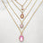 Multi-layer Pink Heart Crystal Pendant Necklaces - Lootquake