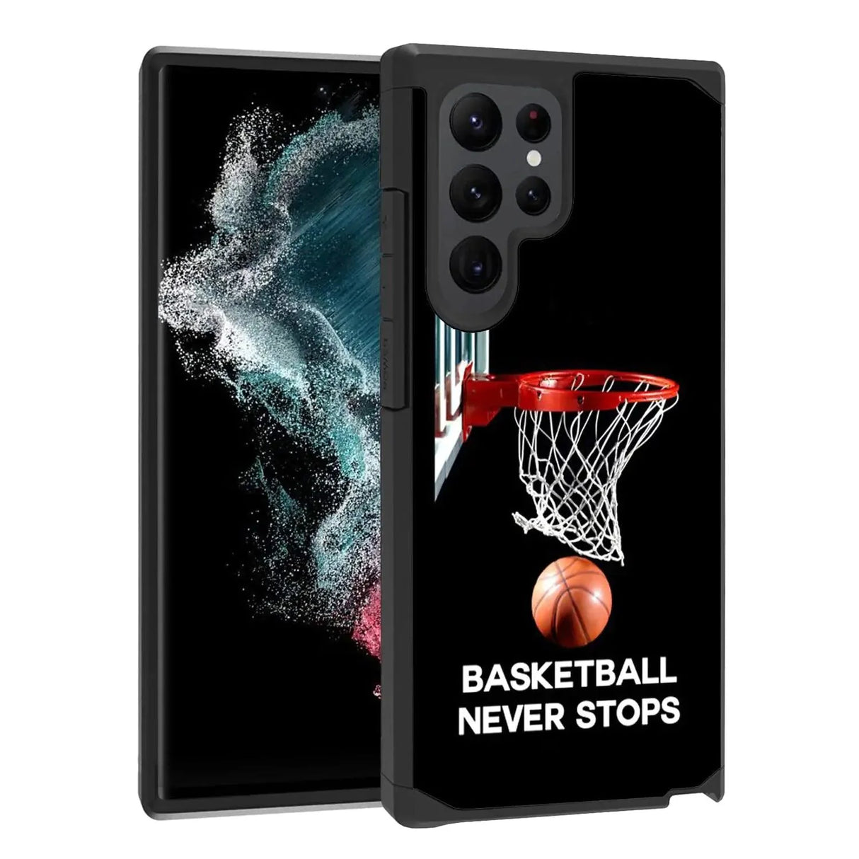 BWOOLL Hybrid Armor Case for Samsung S23 Ultra - Game On with Basketball Style!