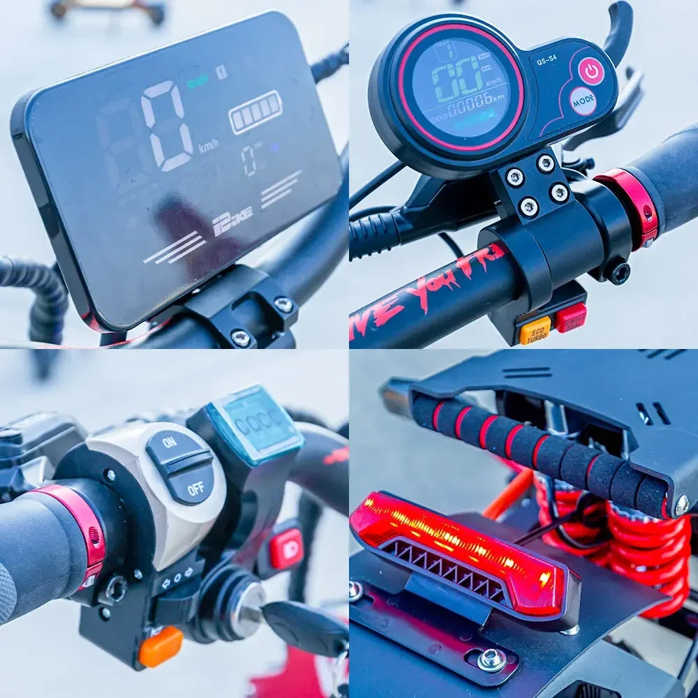 Patinete eléctrico grande K14 de 10000 W con motor dual, 72 V, 40 Ah, neumáticos todoterreno de 14 pulgadas, velocidad máxima de 90 a 120 km/h, freno hidráulico.