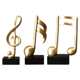 Music Note Sculpture Resin Tabletop Decor for Bookshelf Fireplace Cabinet Office Home Gift Musical Theme Art Statue Ornament