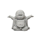 Adorno de Buda sonriente gordo de estilo chino, escultura de Buda de dibujos animados de arenisca verde, estatua de Buda tallada a mano