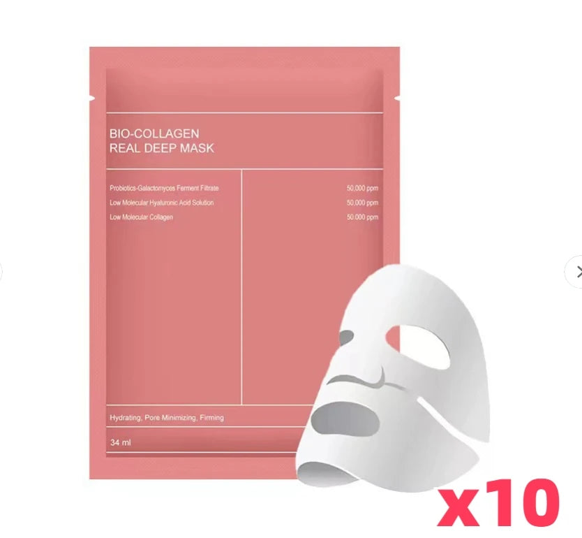 Mascarilla facial de biocolágeno que reduce los poros, hidratante profunda, nocturna, refrescante, iluminadora, cuidado de la piel coreano.