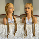 32 Inch Senegalese Twist Lace Front Wig | 4 Twist Cornrow | With Baby Hair | Synthetic Crochet Braids