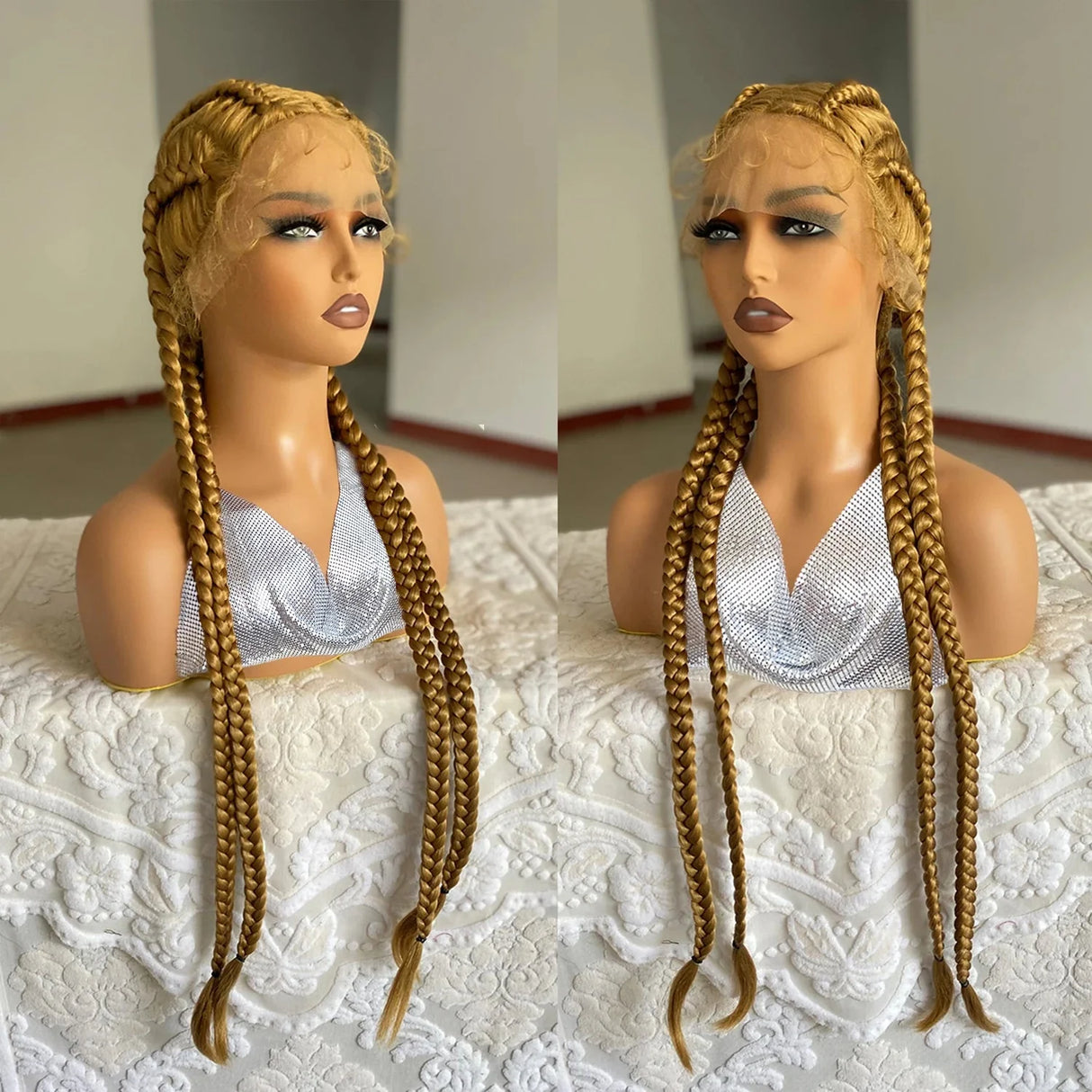 32" Senegalese Twist Lace Front Wig | 4 Twist Braids | DIY Cosplay Wig | Synthetic Braiding Hair