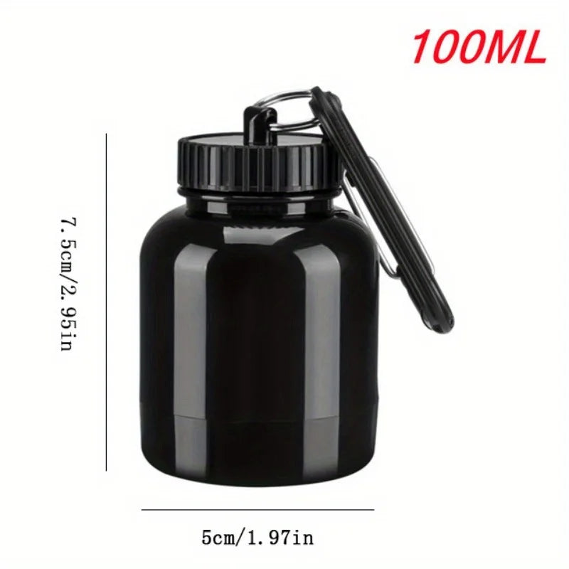 1pc Protein Powder Jar with Carabiner Portable Shaker Cartridge, Suitable for Outdoor Sports, Gym Fitness