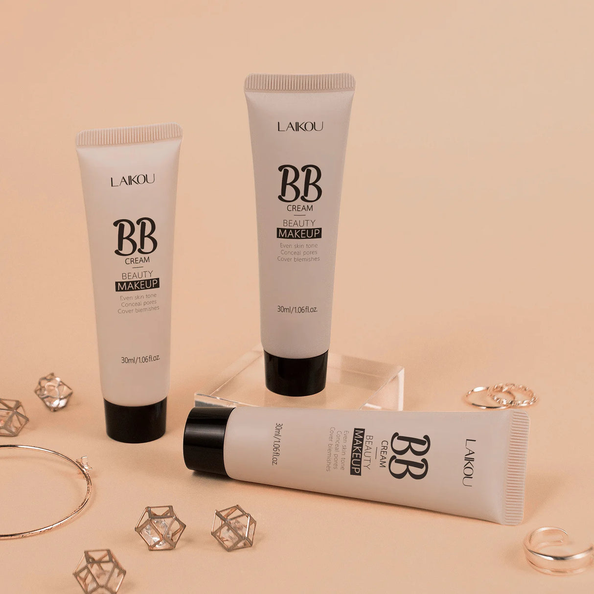 Natural Finish Foundation Cream 30ml Lightweight BB Cover Dark Circles Pores Oil Free Long Lasting Makeup Base
