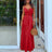 Elegant and Sexy Summer Women's V-neck Beach Dress with High Waist Waist Waist Waist Belt and Sling Long Dress for Party - Lootquake