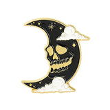 Broche estilo punk con forma de calavera y rosa, con forma de corazón, para Halloween, con forma de cabeza de gato, brújula, sombrero de mago, gato negro, broches de aleación, insignias de esmalte, alfileres de solapa