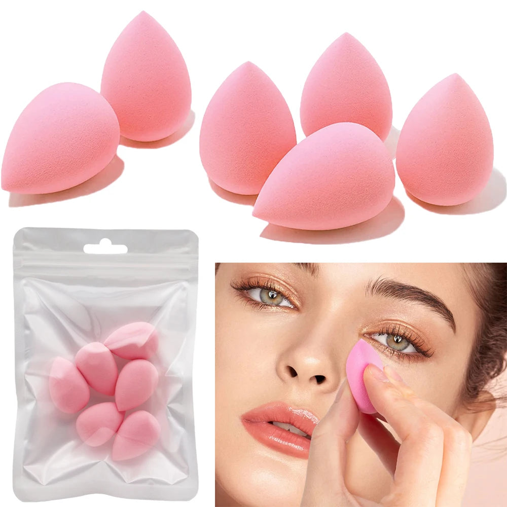 Lot de 6 mini éponges de maquillage pour poudre, houppette cosmétique, sèche et humide, anti-cernes, fond de teint liquide, accessoires de maquillage pour femmes