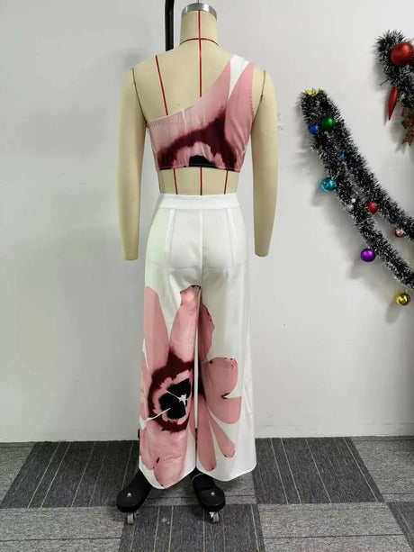 2 Piece Women Sets 2024 New Arrival Summer Autumn Matching Printing Two Pieces Sets Sleeveless Top And Pants Suits Outfits - Lootquake