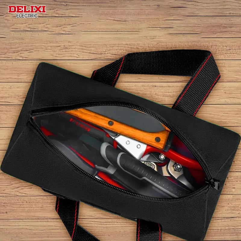 Bolsa de herramientas DELIXI ELECTRIC de tela Oxford, portátil, para electricistas y carpinteros, ideal para el hogar y el taller.