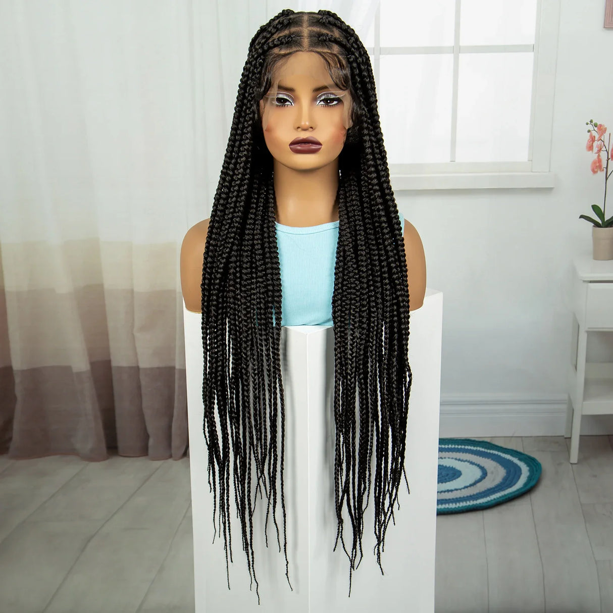 36" Knotless Box Braids Wig | Full Lace | Baby Hair | Natural Look