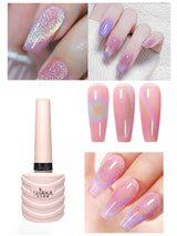 1pcs PSK 2025 Flash Versatile Rainbow Cat Eye Gel Nail Polish Popular Universal Rainbow Laser Crystal Cat Eye Nail Art Nail