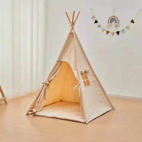 Portable  Teepee Tent Large Play House for Children Tents Kids Canvas Indian Play Tent Wigwam Child Tipi Room Decoration - Lootquake