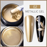 5ML Gold Silver Metallic Liner Paint Gel Polish Chrome Mirror Metal Effect Super Bright French UV LED Semi Permanent Nail Gel