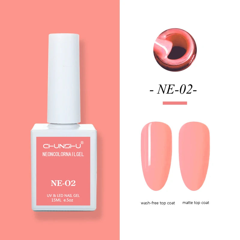 CHUNSHU 15ml Fluorescence Gel Nail Polish Semi Permanent UV/LED Nail Gel Long Lasting Varnish For Nails Art Manicures Soak Off