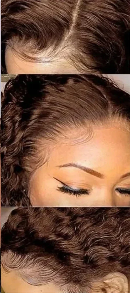 30" Curly Burgundy & Chocolate Brown 13x6 HD Lace Frontal Wig | 99J Colored Human Hair Wig for Women | Deep Wave