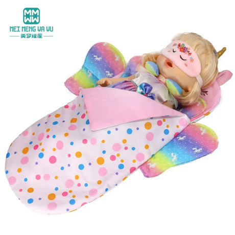 For 15-18 Inch American Doll Toys Newborn Doll Fashion Backpack, Safety Seat, Blanket, Sleeping Bag, Gift for Girls - Lootquake