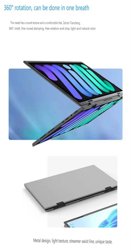 Dual Screen Laptop Intel N100 Processor 14“+14” touch Gaming Laptop DDR4 32GB 1TB 2TB SSD Notebook Computer - Lootquake