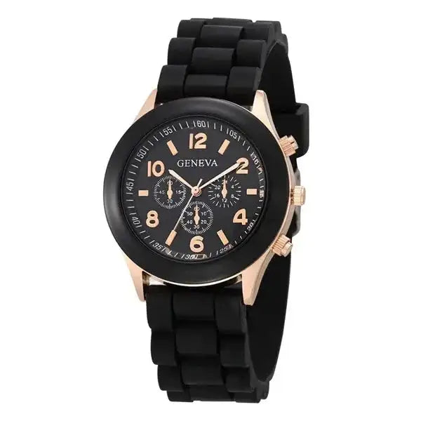 Reloj de pulsera de cuarzo para mujer, marca Ginebra, de silicona, a la moda, femenino