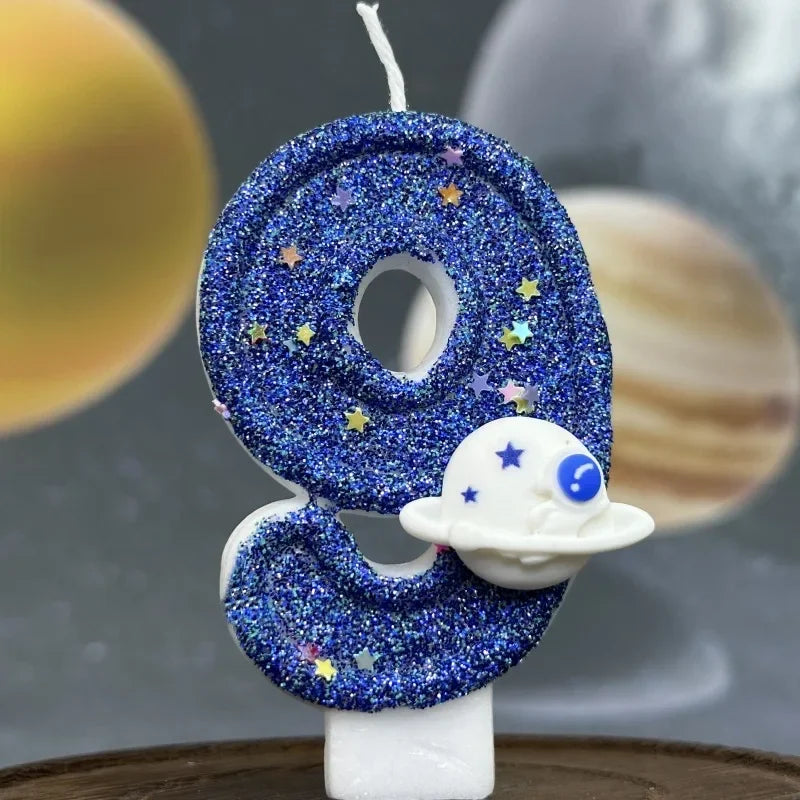 Vela con número, vela azul creativa para pastel de cumpleaños, para usar en fiestas de cumpleaños y decoración de bodas, día de la madre, graduación.