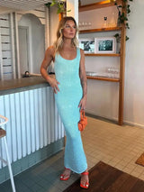 Tossy Sequin Slim Scoop Neck Maxi Dress Female Backless Glitter See-Through Sexy Patchwork Autumn Dress Women's Long Dress 2024 - Lootquake