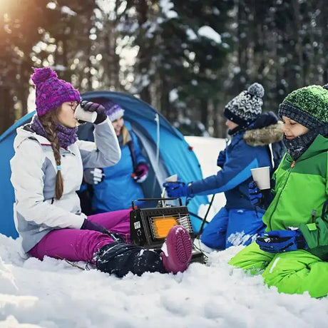 Outdoor Heater 1300W Portable Dual-Use Heating Stove Liquefied Gas Mini Tent Heater Grill Stove Tent Heater For Camping - Lootquake