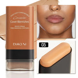 Base de maquillaje mate en barra, multiusos, borrador, cobertura total, resistente al agua, duradera, control de grasa, cobertura para el acné, con brocha.