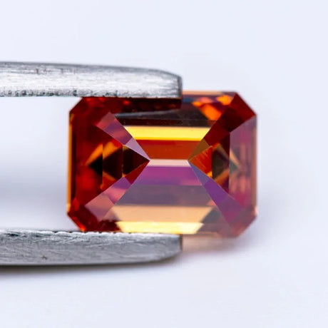 Moissanite Stone Emerald Cut Watermelon Red Color Lab Grown Gemstone Diamond Charms Woman Jewelry Making With GRA Certificate - Lootquake