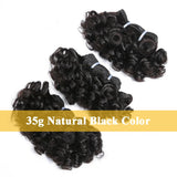 6" Bouncy Curly Indian Remy Hair Bundles | Double Drawn | Natural Black & Brown | Sew-In Extensions
