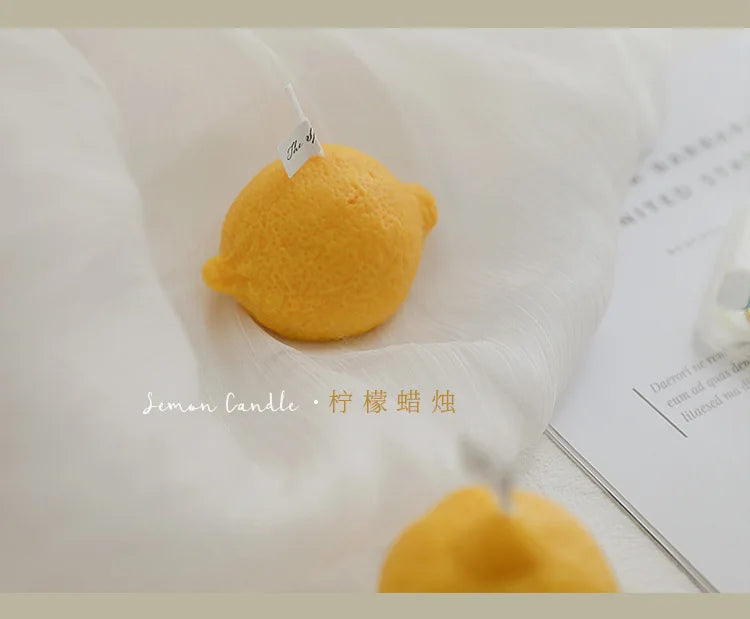 Vela de limón decorativa con fragancia INS, regalo de cumpleaños, regalo de cumpleaños, vela de imitación de fruta, velas perfumadas