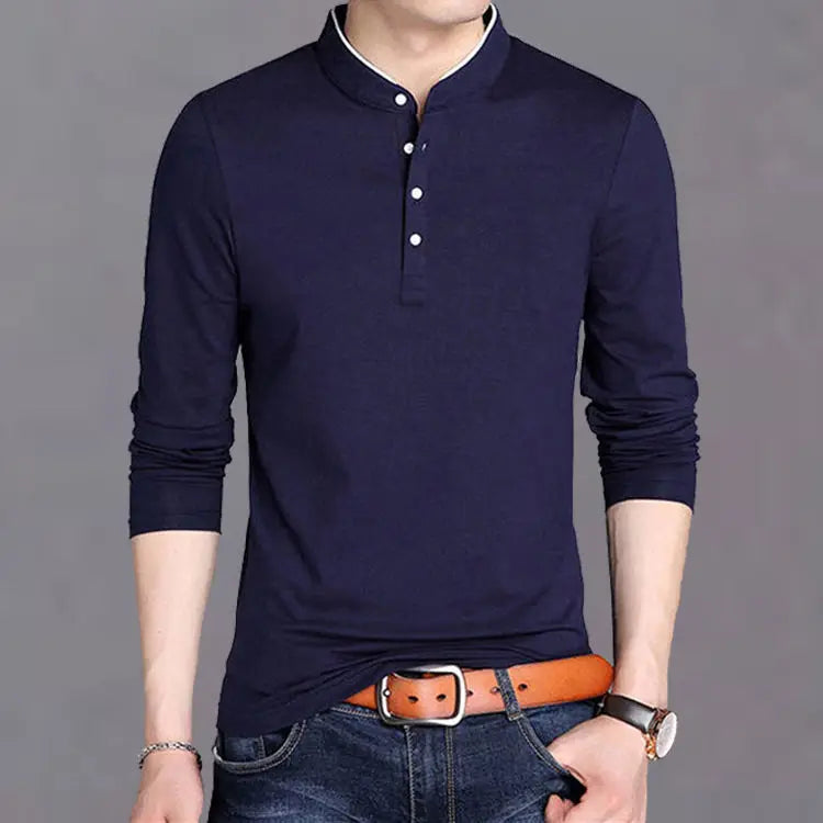 Unicolor Pullover Gym Mens Polo Shirts 100℅ Cotton Plain Male Sweatshirts Quotes Long Sleeve Regular Fit Designer Korean Autumn - Lootquake