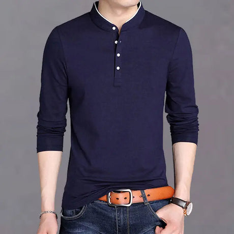 Unicolor Pullover Gym Mens Polo Shirts 100℅ Cotton Plain Male Sweatshirts Quotes Long Sleeve Regular Fit Designer Korean Autumn - Lootquake