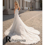 Customizable Mermaid Wedding Dress - Backless Beaded Bridal Gown with V-Neck