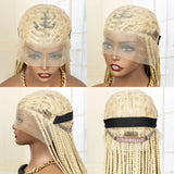 36" 613 Full Lace Knotless Box Braided Wig | Transparent HD Lace | Baby Hair | Synthetic Wig for Black Women