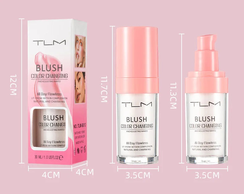 TLM Foundation Color Changing Mike Makeup For Full Coverage Blush Cream Brightening Moisturizing Longlasting Non-flading Makeup
