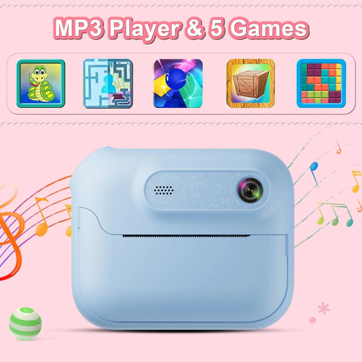 Appareil photo instantané S8 pour enfants, 1300 mAh, appareil photo numérique HD 1080p, idéal pour les cadeaux d'anniversaire des filles et des garçons