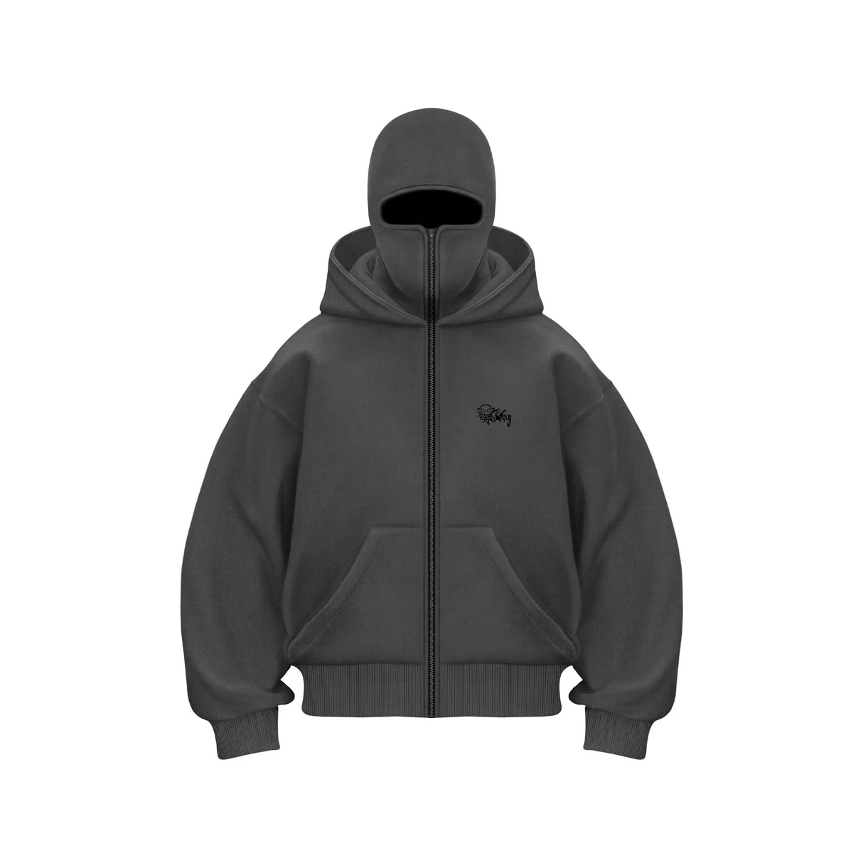 Y2k Vintage Double Hat Design Zipper Hoodie Winter Harajuku Hip Hop Long Sleeve Hooded Sweatshirt Coat Men Fashion Loose Jackets - Lootquake