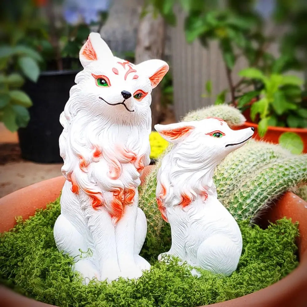 Artesanías de resina, pequeña estatua, linda escultura de animal simulado, arte, exquisito adorno de escritorio para césped.