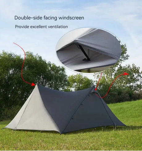 ASTA GEAR Yun Chuan double-sided silicon-coated double A pyramid 15D nylon rodless camping hiking outdoor tent - Lootquake