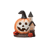 Decorative Resin Halloween Pumpkin House Scary Handmade Haunted House Ornaments Unique Pumpkin Figurine Festival Decor