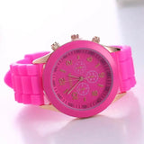 Reloj de pulsera de cuarzo para mujer, marca Ginebra, de silicona, a la moda, femenino
